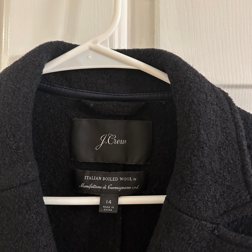 J. Crew Women's Double-Breasted Black Wool Coat - Picture 3 of 4